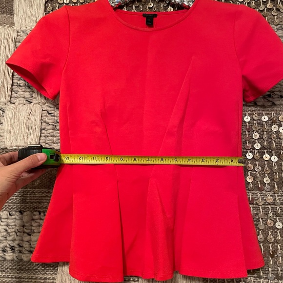 J. Crew red asymmetrical ponte short sleeve top - Picture 3 of 7